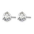 14k White Gold 5 carat Certified Lab Grown Diamond VS+ F+ Round Complete Three Prong Stud Earrings - Birthstone Company