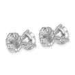 14k White Gold 5 carat Certified Lab Grown Diamond VS+ F+ Round Complete Three Prong Stud Earrings - Birthstone Company