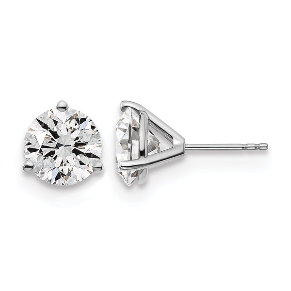14K White Gold 5 ct Certified Lab-Created Diamond VS/SI+ G+, 3-Prong Stud Earrings