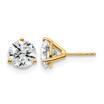 14K Yellow Gold 5 ct Certified Lab-Created Diamond VS/SI+ G+, 3-Prong Stud Earrings - Birthstone Company