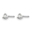 14k White Gold 1/5 carat Lab Grown Diamond VS/SI+ G+ Round Complete Three Prong Screwback Stud Earrings - Birthstone Company