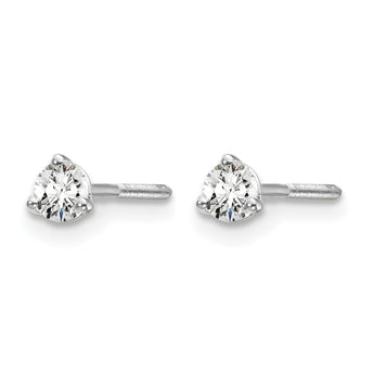 14K White Gold 1/5 ct Certified Lab-Created Diamond VS/SI+ G+, 3-Prong Screw-Back Stud Earrings - Birthstone Company