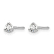 14K White Gold 1/5 ct Lab-Created Diamond VS+ F+, 3-Prong Screw-Back Stud Earrings