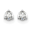 14k White Gold 1/5 carat Lab Grown Diamond VS/SI+ G+ Round Complete Three Prong Screwback Stud Earrings - Birthstone Company