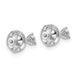 14k White Gold 1/5 carat Lab Grown Diamond VS/SI+ G+ Round Complete Three Prong Screwback Stud Earrings - Birthstone Company