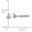 14k White Gold 1/5 carat Lab Grown Diamond VS/SI+ G+ Round Complete Three Prong Screwback Stud Earrings - Birthstone Company