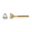 14K Yellow Gold 1/5 ct Certified Lab-Created Diamond VS/SI+ G+, 3-Prong Screw-Back Stud Earrings