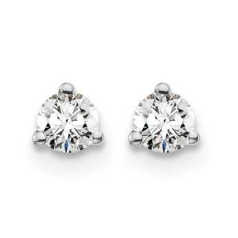 14K White Gold 1/4 ct Certified Lab-Created Diamond VS/SI+ G+, 3-Prong Screw-Back Stud Earrings - Birthstone Company