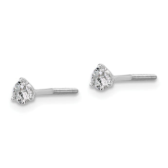 Platinum 1/3 ct Certified Lab-Created Diamond VS+ F+, 3-Prong Screw-Back Stud Earrings - Birthstone Company