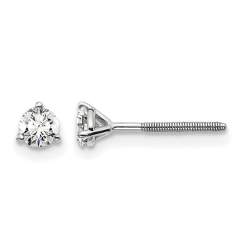 Platinum 1/3 ct Certified Lab-Created Diamond VS+ F+, 3-Prong Screw-Back Stud Earrings - Birthstone Company