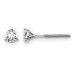 14K White Gold 1/3 ct Lab-Created Diamond VS+ F+, 3-Prong Screw-Back Stud Earrings