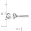 14K White Gold 5/8 ct Certified Lab-Created Diamond VS+ F+, 3-Prong Screw-Back Stud Earrings - Birthstone Company
