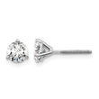 14K White Gold 1 ct Certified Lab-Created Diamond VS+ F+, 3-Prong Screw-Back Stud Earrings