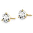 18K Yellow Gold 6 ct Lab-Created Diamond VS+ F+, 3-Prong Screw-Back Stud Earrings - Birthstone Company