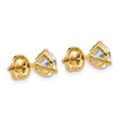 18K Yellow Gold 6 ct Lab-Created Diamond VS+ F+, 3-Prong Screw-Back Stud Earrings - Birthstone Company