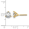 18K Yellow Gold 6 ct Lab-Created Diamond VS+ F+, 3-Prong Screw-Back Stud Earrings - Birthstone Company