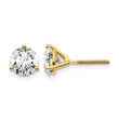 14K Yellow Gold 2 ct Lab-Created Diamond VS+ F+, 3-Prong Screw-Back Stud Earrings