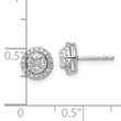 14K White Gold Lab Grown Diamond Halo Round & Marquise Post Earrings