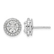 14k White Gold 1 carat Lab Grown Diamond VS/SI+ G+ Complete Round and Marquise Halo Post Earrings - Birthstone Company