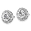 14k White Gold 1 1/2 carat Lab Grown Diamond VS/SI+ G+ Marquise Complete Halo Post Earrings - Birthstone Company