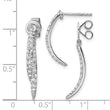 14K White Gold Lab Grown Diamond Front/Back Post Dangle Earrings