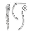 14K White Gold Lab Grown Diamond Front/Back Post Dangle Earrings