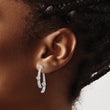14K White Gold Lab Grown Diamond Front/Back Post Dangle Earrings