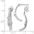 14K White Gold Lab Grown Diamond Front/Back Post Dangle Earrings