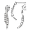 14K White Gold Lab Grown Diamond Front/Back Post Dangle Earrings