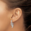 14K White Gold Lab Grown Diamond Front/Back Post Dangle Earrings