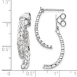 14K White Gold Lab Grown Diamond Front/Back Post Dangle Earrings