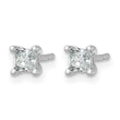 14K White Gold 1/2 ct Certified Lab-Created Diamond VS+ F+, Princess-Cut 4-Prong Stud Earrings - Birthstone Company
