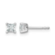 14K White Gold 1/2 ct Certified Lab-Created Diamond VS+ F+, Princess-Cut 4-Prong Stud Earrings - Birthstone Company