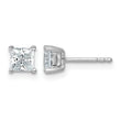 14k White Gold 1 carat Lab Grown Diamond VS/SI+ G+ Princess Complete Four Prong Stud Earrings