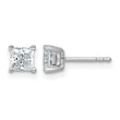 14K White Gold 1 ct Certified Lab-Created Diamond VS/SI+ G+, Princess-Cut 4-Prong Stud Earrings - Birthstone Company