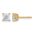 14K Yellow Gold 1 ct Lab-Created Diamond VS+ F+, Princess-Cut 4-Prong Stud Earrings