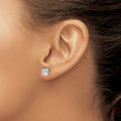 14k White Gold 2 carat total weight Princess VS/SI GH Lab Grown Diamond 4 Prong Stud Post Earrings - Birthstone Company