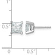 14k White Gold 2 carat total weight Princess VS/SI GH Lab Grown Diamond 4 Prong Stud Post Earrings - Birthstone Company