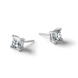 14k White Gold 2 carat total weight Princess VS/SI GH Lab Grown Diamond 4 Prong Stud Post Earrings - Birthstone Company