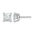 14k White Gold 2 carat total weight Princess VS/SI GH Lab Grown Diamond 4 Prong Stud Post Earrings - Birthstone Company