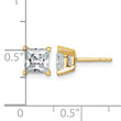 14K Yellow Gold 3 ct Lab-Created Diamond VS/SI+ G+, Princess-Cut 4-Prong Stud Earrings - Birthstone Company