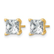 14K Yellow Gold 3 ct Lab-Created Diamond VS/SI+ G+, Princess-Cut 4-Prong Stud Earrings - Birthstone Company