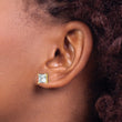 14K Yellow Gold 4 ct Certified Lab-Created Diamond VS+ F+, Princess-Cut 4-Prong Stud Earrings - Birthstone Company