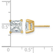 14K Yellow Gold 4 ct Certified Lab-Created Diamond VS+ F+, Princess-Cut 4-Prong Stud Earrings - Birthstone Company