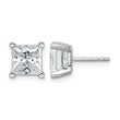 14K White Gold 5 ct Certified Lab-Created Diamond VS+ F+, Princess-Cut 4-Prong Stud Earrings