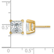 14K Yellow Gold 5 ct Lab-Created Diamond VS/SI+ G+, Princess-Cut 4-Prong Stud Earrings - Birthstone Company