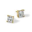 14K Yellow Gold 5 ct Lab-Created Diamond VS/SI+ G+, Princess-Cut 4-Prong Stud Earrings - Birthstone Company