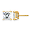 14K Yellow Gold 5 ct Lab-Created Diamond VS/SI+ G+, Princess-Cut 4-Prong Stud Earrings - Birthstone Company