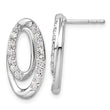 14K White Gold Lab Grown Diamond VS/SI GH, Oval Post Earrings