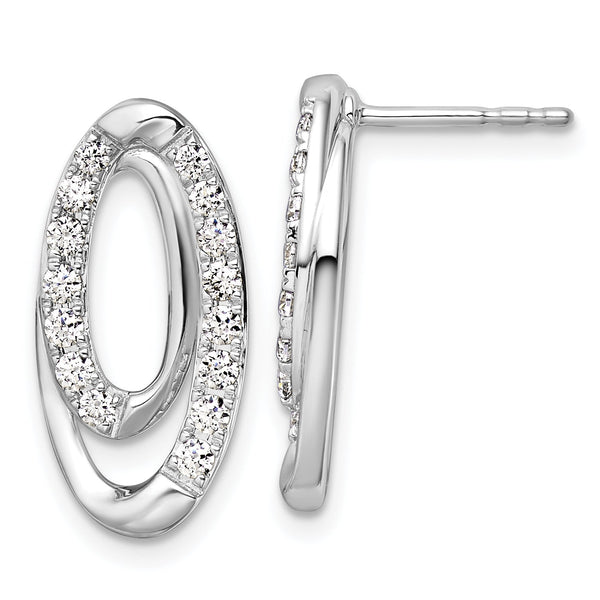 14K White Gold Lab Grown Diamond VS/SI GH, Oval Post Earrings